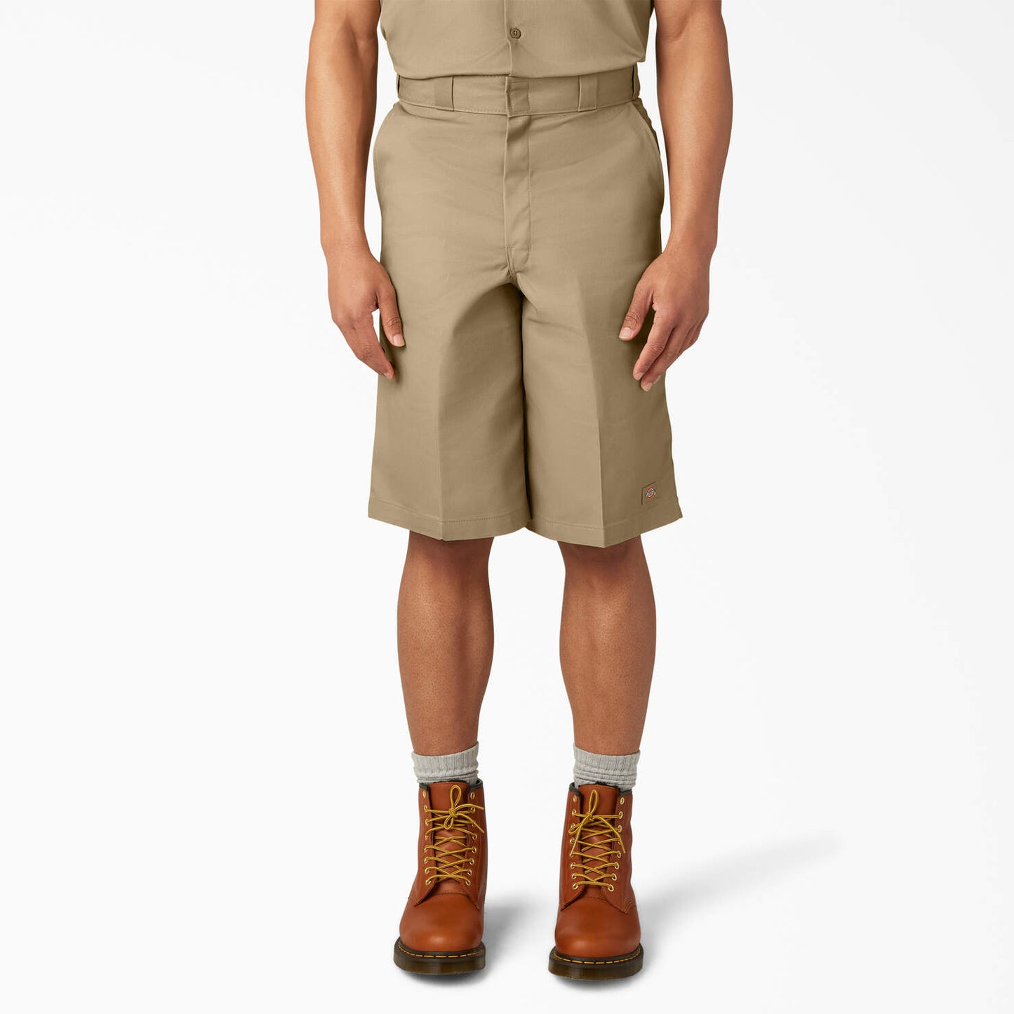 Loose Fit Flat Front Work Shorts, 13"