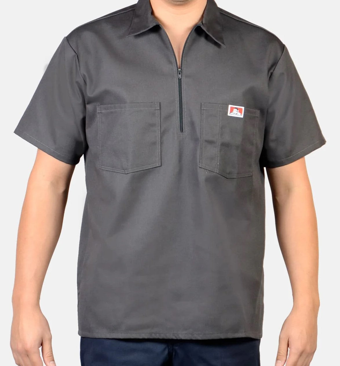 Short Sleeve Solid 1/2 Zip Shirt