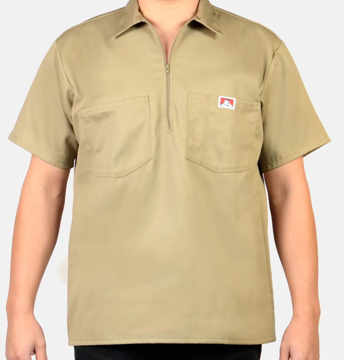 Short Sleeve Solid 1/2 Zip Shirt