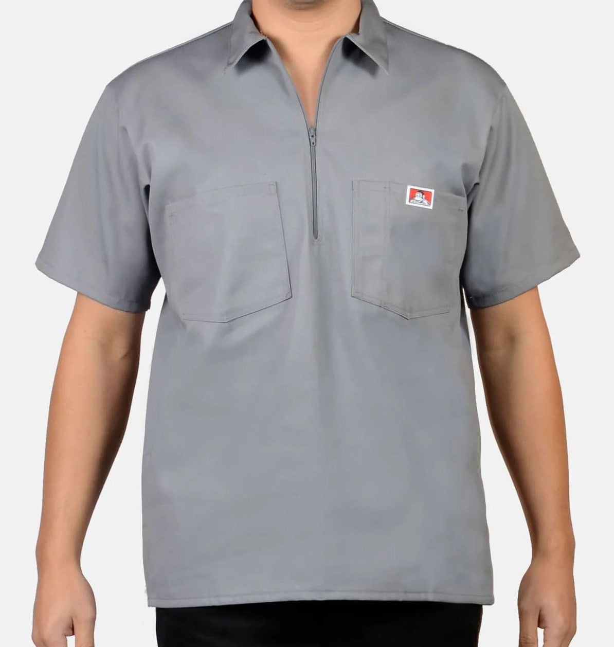Short Sleeve Solid 1/2 Zip Shirt