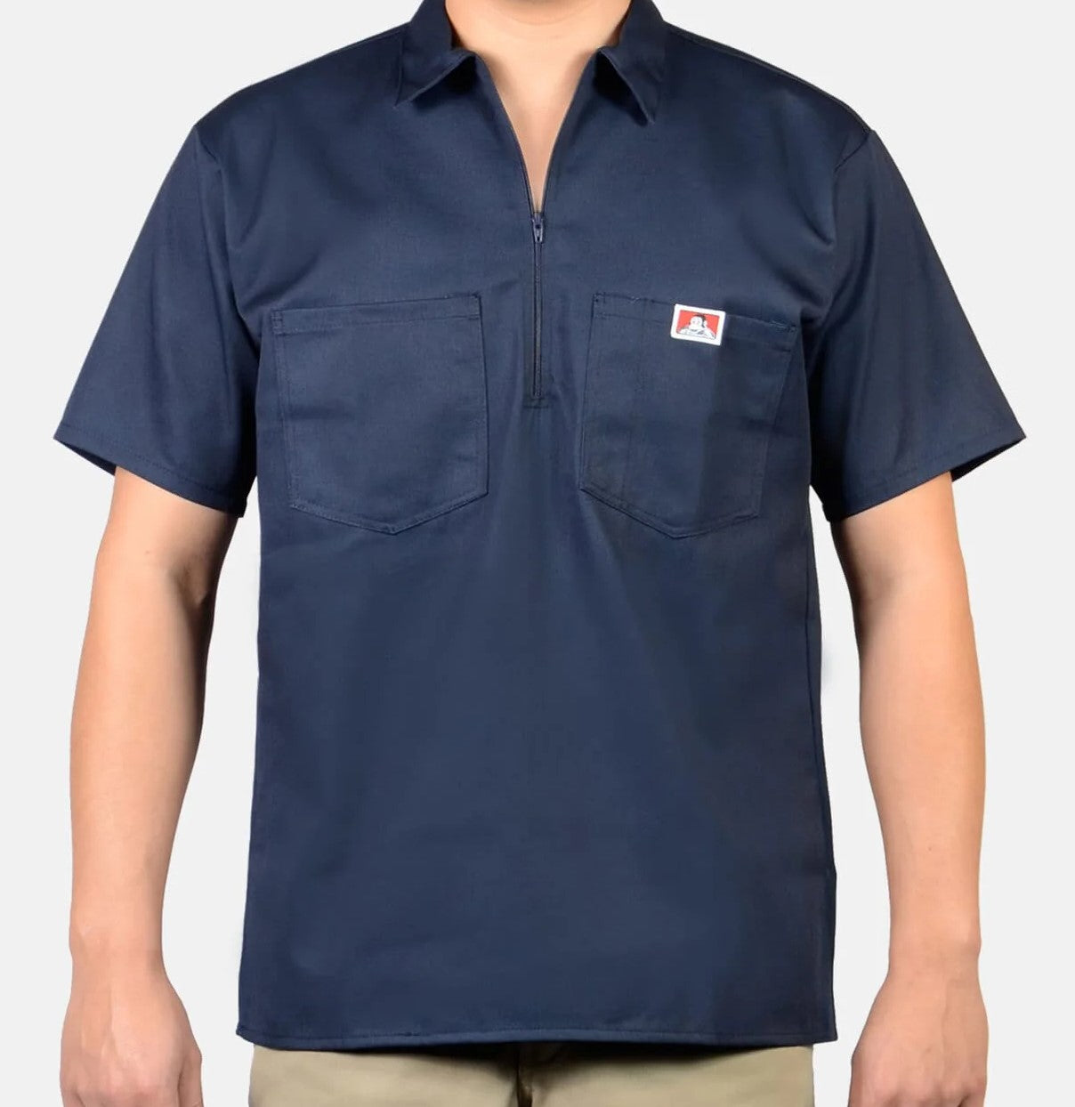 Short Sleeve Solid 1/2 Zip Shirt